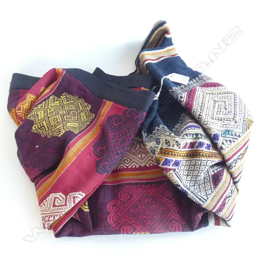 An Indonesian embroidered woven skirt.  L.800mm